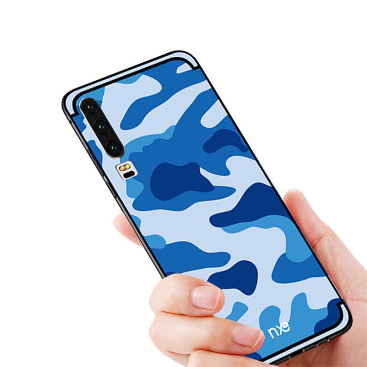 NXE Camouflage Pattern TPU Back Phone Case for Huawei P30 - Blue-2