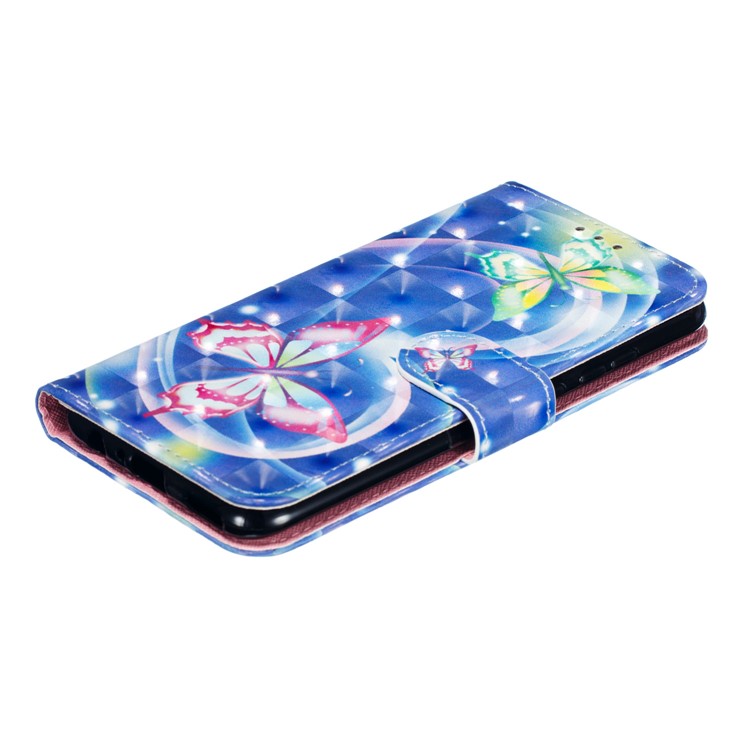 Pattern Printing Light Spot Decor Leather Wallet Case for Huawei Honor 10 Lite / P Smart (2019) - Vivid Butterfly-5