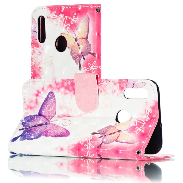 Pattern Printing Light Spot Decor Leather Wallet Cover for Huawei Honor 10 Lite / P Smart (2019) - Elegant Butterfly-2