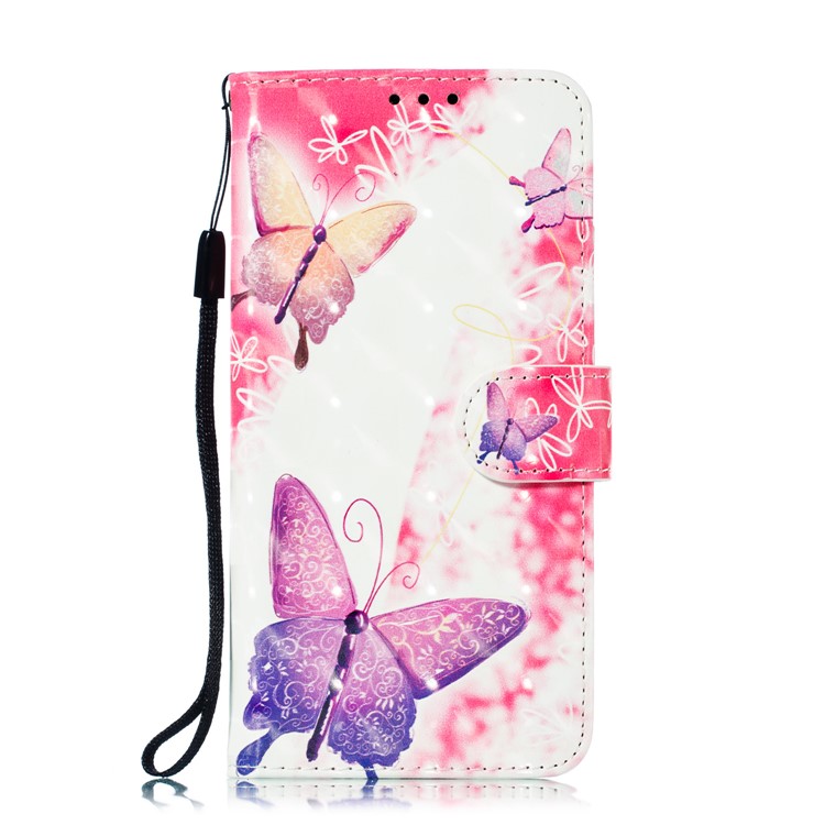 Pattern Printing Light Spot Decor Leather Wallet Cover for Huawei Honor 10 Lite / P Smart (2019) - Elegant Butterfly-3