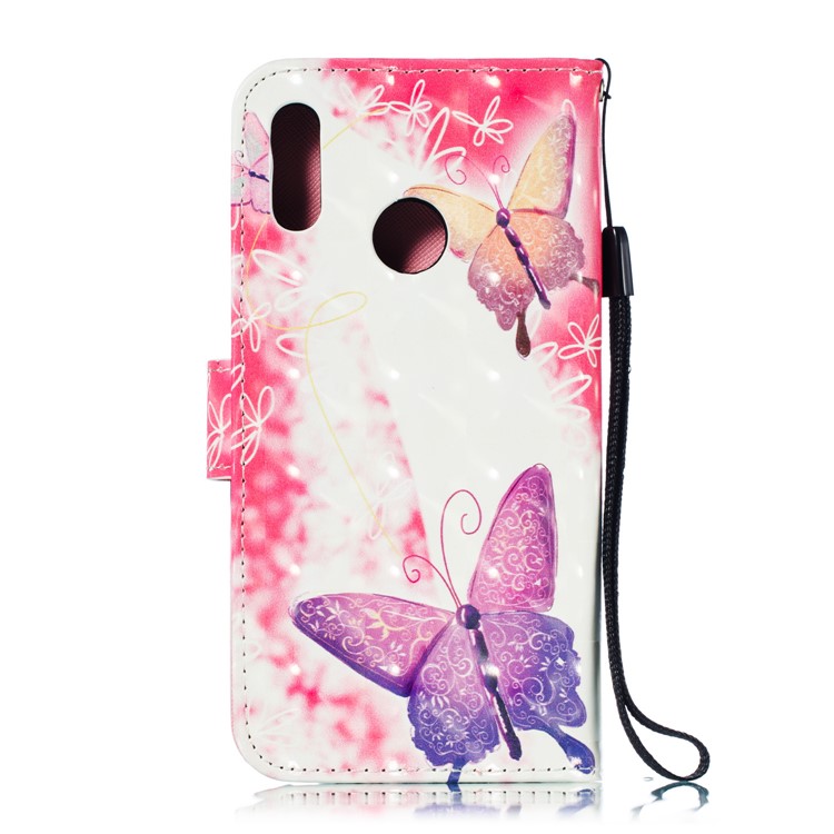 Pattern Printing Light Spot Decor Leather Wallet Cover for Huawei Honor 10 Lite / P Smart (2019) - Elegant Butterfly-4
