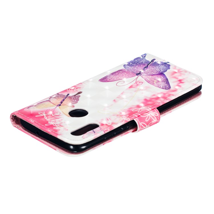 Pattern Printing Light Spot Decor Leather Wallet Cover for Huawei Honor 10 Lite / P Smart (2019) - Elegant Butterfly-7