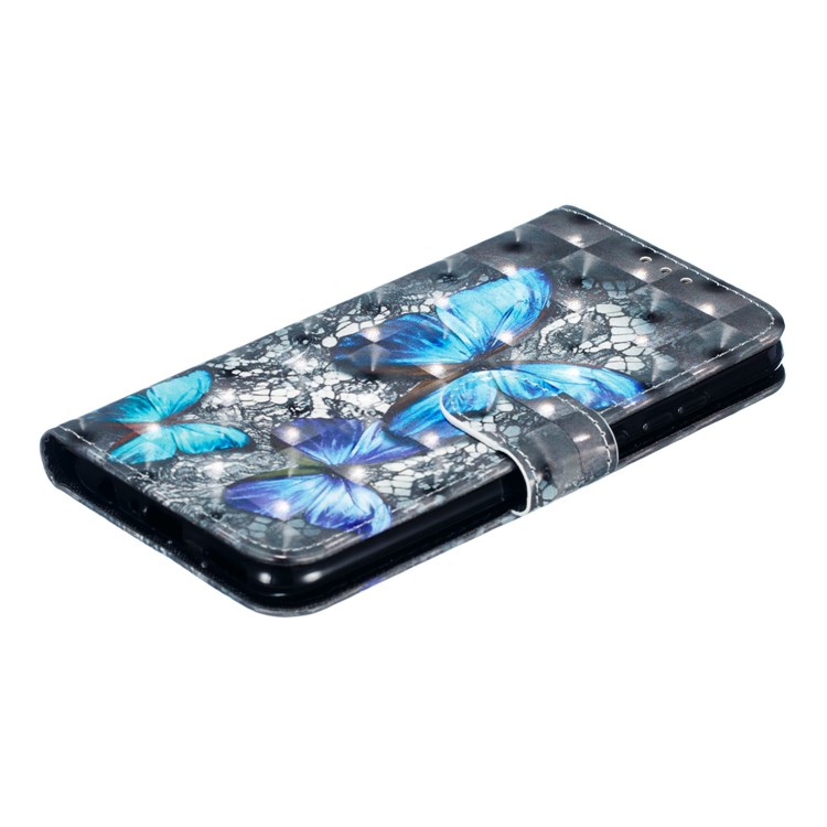 Pattern Printing Light Spot Decor Leather Wallet Case Cover for Huawei Honor 10 Lite / P Smart (2019) - Blue Butterfly-5