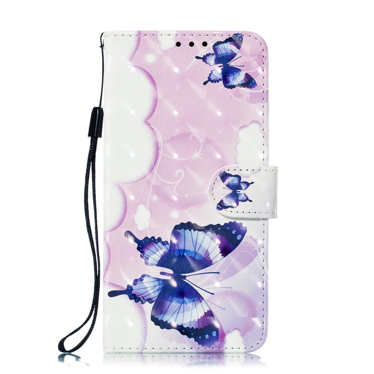 Pattern Printing Light Spot Decor Leather Wallet Stand Case for Huawei Honor 10 Lite / P Smart (2019) - Colorized Butterfly-3