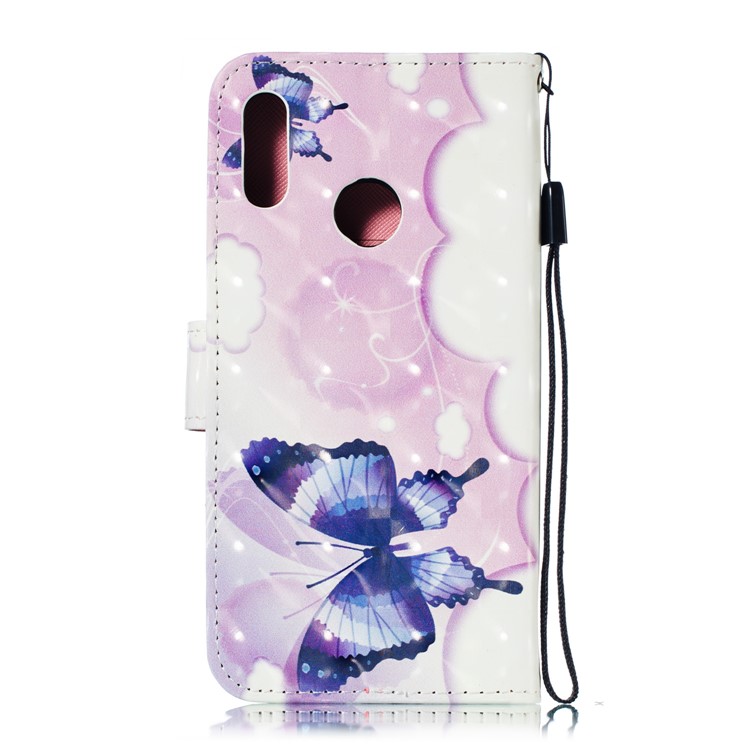 Pattern Printing Light Spot Decor Leather Wallet Stand Case for Huawei Honor 10 Lite / P Smart (2019) - Colorized Butterfly-4