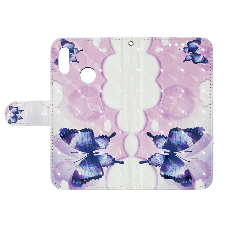Pattern Printing Light Spot Decor Leather Wallet Stand Case for Huawei Honor 10 Lite / P Smart (2019) - Colorized Butterfly-5