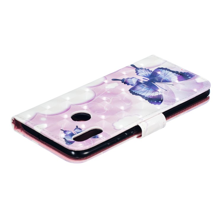 Pattern Printing Light Spot Decor Leather Wallet Stand Case for Huawei Honor 10 Lite / P Smart (2019) - Colorized Butterfly-6