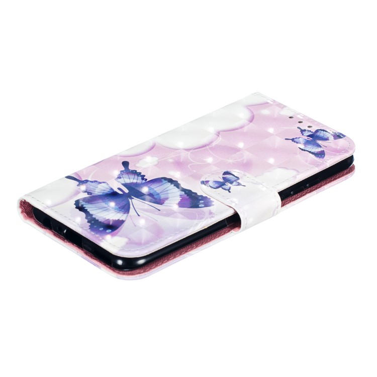 Pattern Printing Light Spot Decor Leather Wallet Stand Case for Huawei Honor 10 Lite / P Smart (2019) - Colorized Butterfly-7