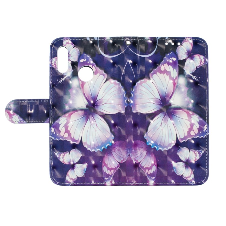 Pattern Printing Light Spot Decor Magnetic Leather Wallet Case for Huawei Honor 10 Lite / P Smart (2019) - Purple Butterfly-5