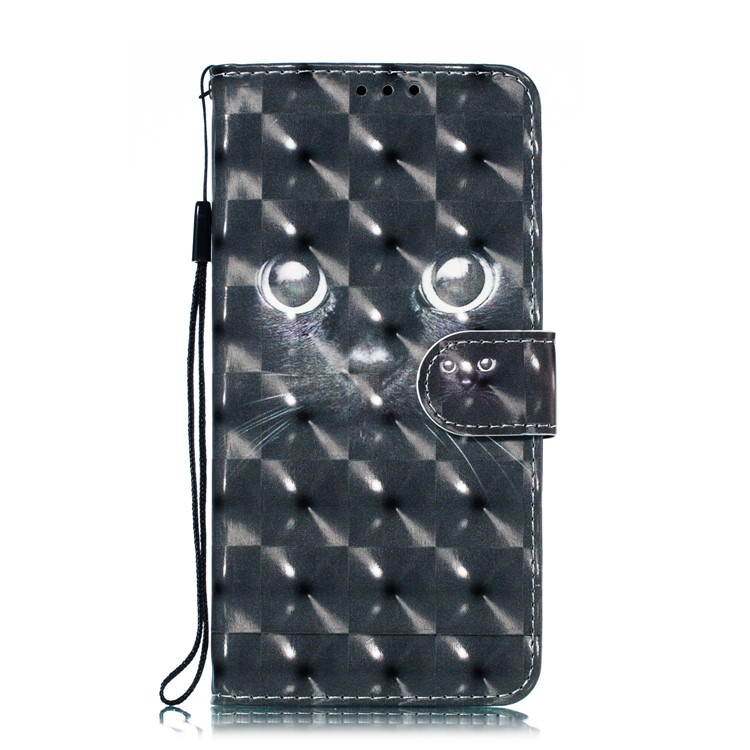 Pattern Printing Light Spot Decor Wallet Leather Protection Case for Huawei Honor 10 Lite / P Smart (2019) - Cat-3