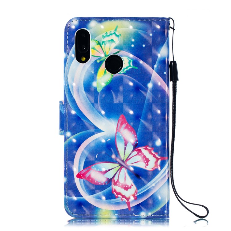 Pattern Printing Light Spot Decor Leather Wallet Case for Huawei P20 Lite / Nova 3e (China) - Vivid Butterfly-4