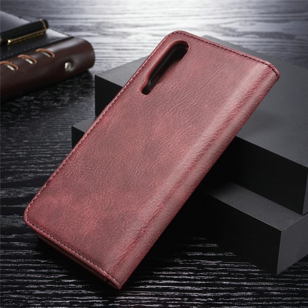 DG.MING For Huawei P30 Wallet Phone Case Detachable 2 in 1 Leather Shell Shockproof Flip Protective Cover - Red-2