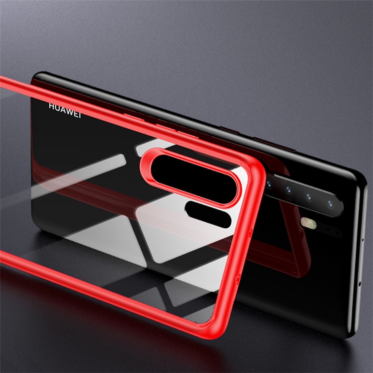 USAMS Mant Series Clear PC + TPU Frame Phone Case for Huawei P30 Pro - Red-2