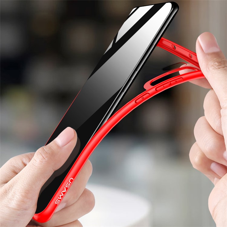 USAMS Mant Series Clear PC + TPU Frame Phone Case for Huawei P30 Pro - Red-3