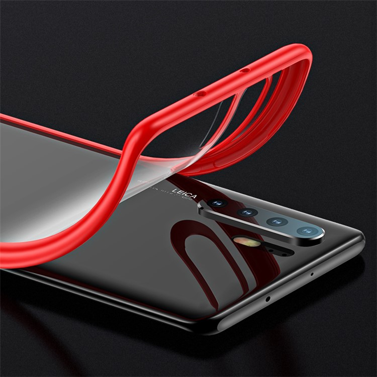 USAMS Mant Series Clear PC + TPU Frame Cell Phone Cover for Huawei P30 - Red-3