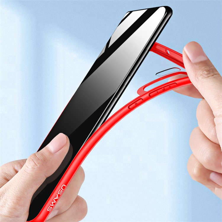 USAMS Mant Series Clear PC + TPU Frame Cell Phone Cover for Huawei P30 - Red-4