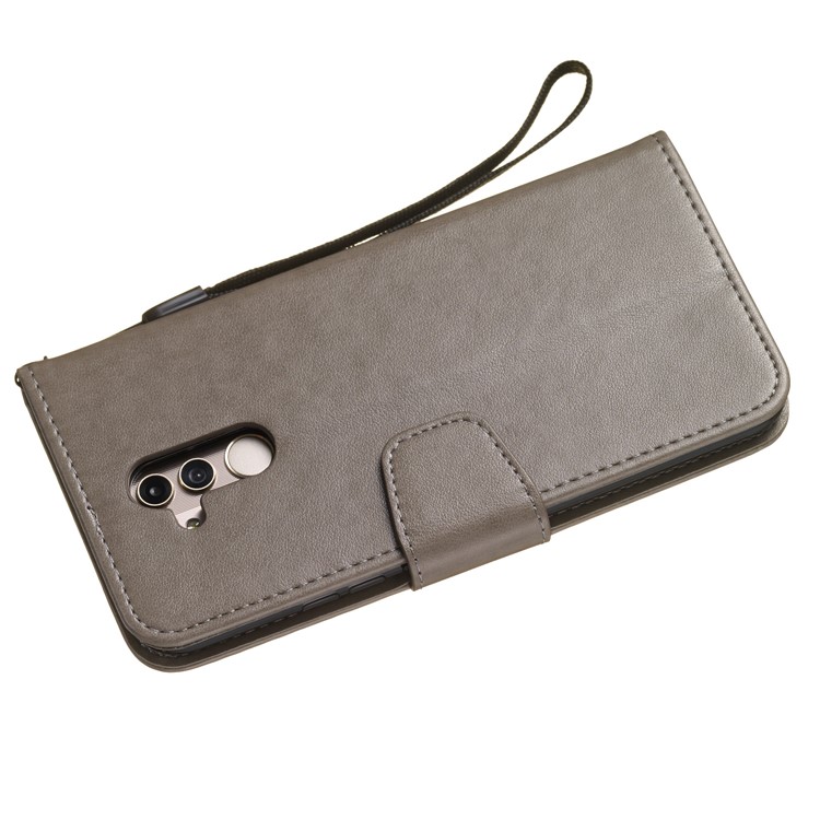 Imprint Anchor Wallet Leather Case for Huawei Mate 20 Lite / Maimang 7 - Grey-5