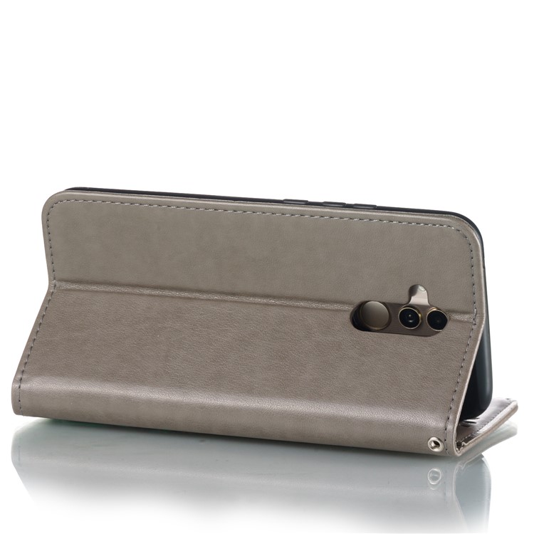 Imprint Anchor Wallet Leather Case for Huawei Mate 20 Lite / Maimang 7 - Grey-6