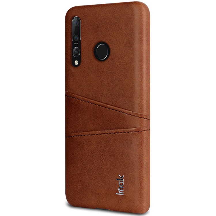 IMAK Ruiyi Card Holder Series Leather Coated PC Hard Cover for Huawei nova 4 - Brown-3