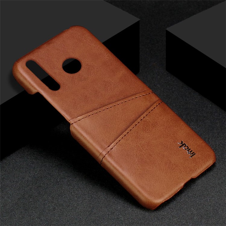IMAK Ruiyi Card Holder Series Leather Coated PC Hard Cover for Huawei nova 4 - Brown-6
