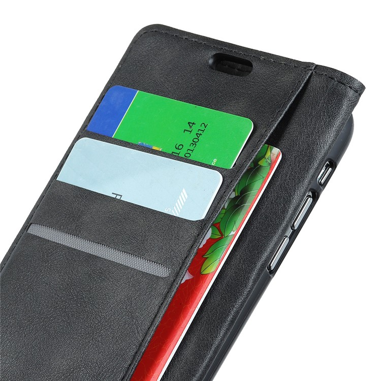 PU Leather Wallet Stand Mobile Case for Huawei Honor Play 8A - Black-6