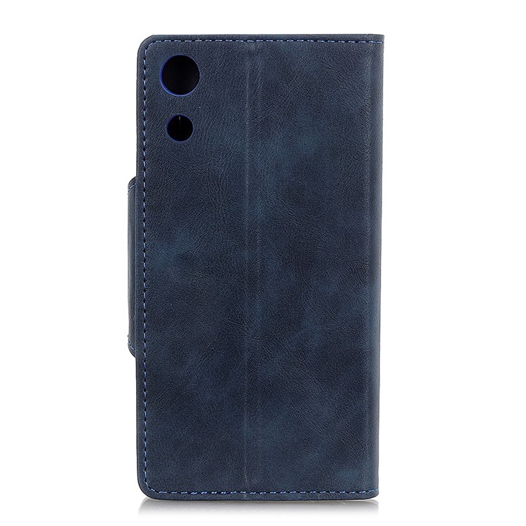 PU Leather Wallet Stand Mobile Cover for Huawei Honor Play 8A - Blue-4
