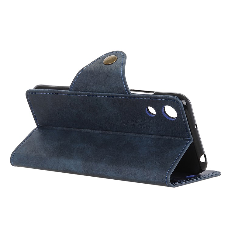 PU Leather Wallet Stand Mobile Cover for Huawei Honor Play 8A - Blue-8