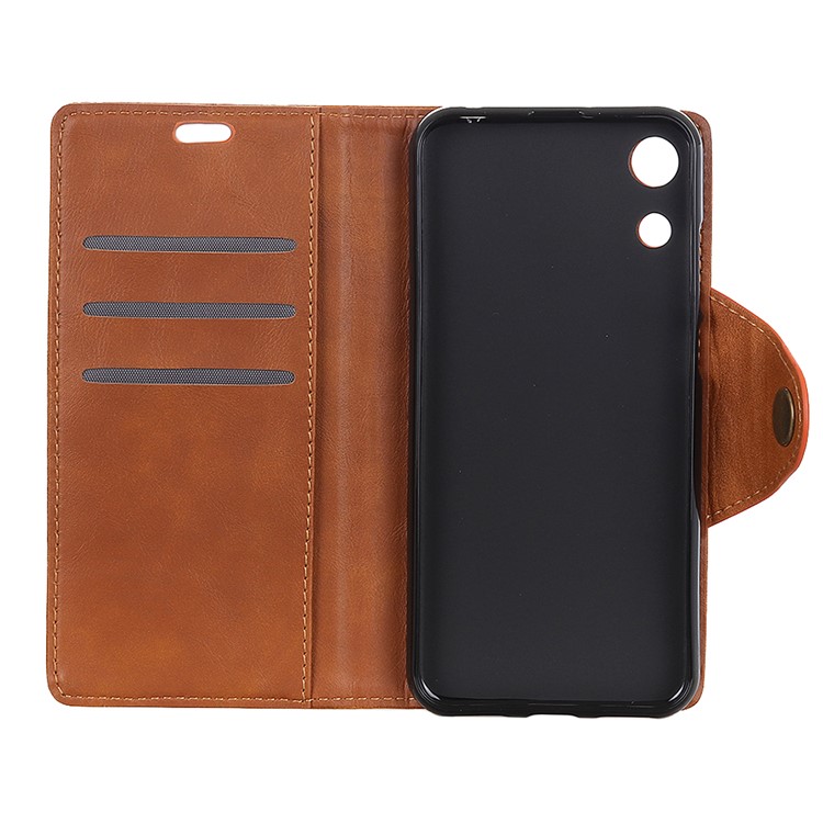 PU Leather Wallet Stand Cellphone Shell for Huawei Honor Play 8A - Brown-4