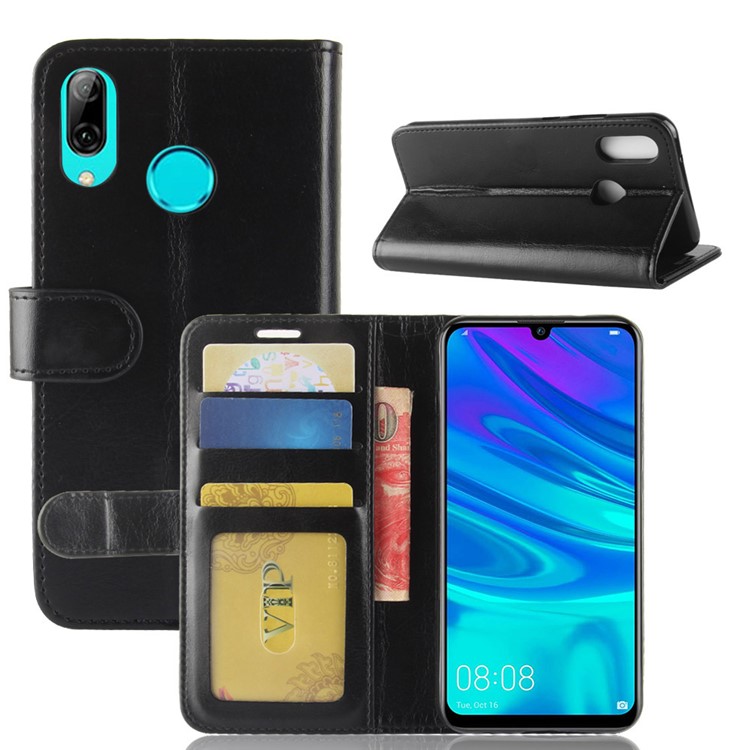 Crazy Horse PU Leather Stand Wallet Flip Case for Huawei Y7 (2019) - Black-8