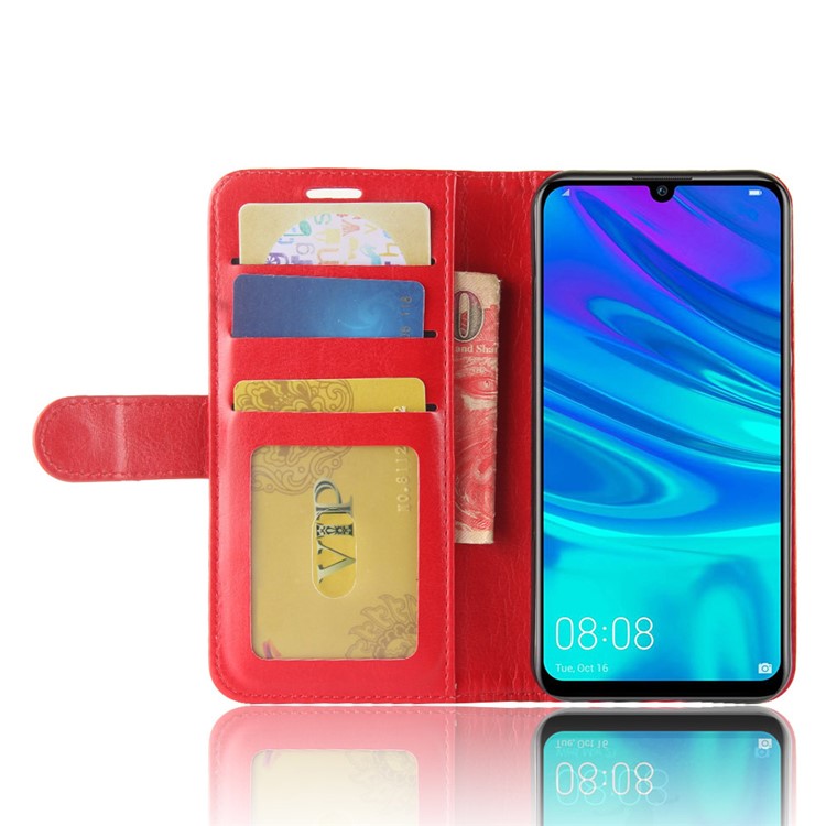 Crazy Horse PU Leather Stand Wallet Flip Shell for Huawei Y7 (2019) - Red-5