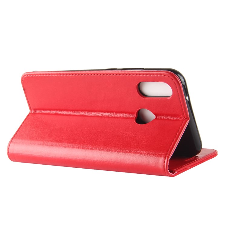 Crazy Horse PU Leather Stand Wallet Flip Shell for Huawei Y7 (2019) - Red-6