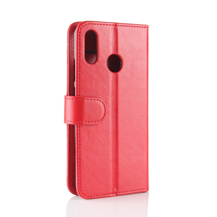 Crazy Horse PU Leather Stand Wallet Flip Shell for Huawei Y7 (2019) - Red-7