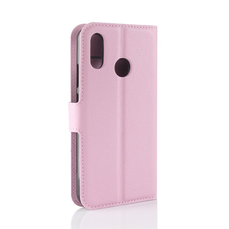Litchi Texture Wallet Leather Protection Shell for Huawei Y7 (2019) - Pink-6
