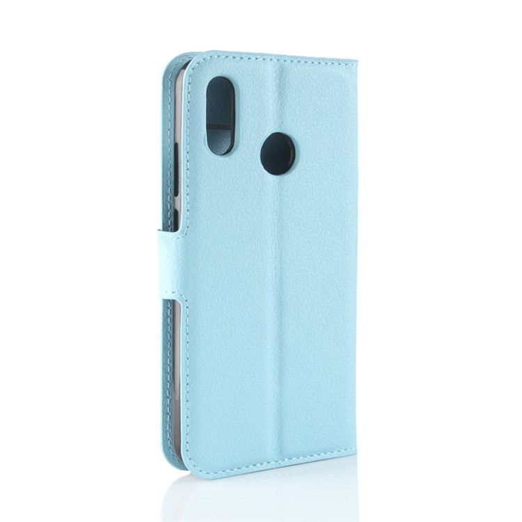 Litchi Texture Wallet Leather Cell Phone Case for Huawei Y7 (2019) - Blue-6