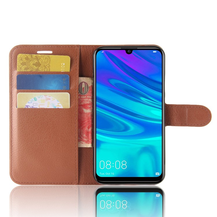 Litchi Texture Wallet Leather Case Accessory for Huawei Y7 (2019) - Brown-4