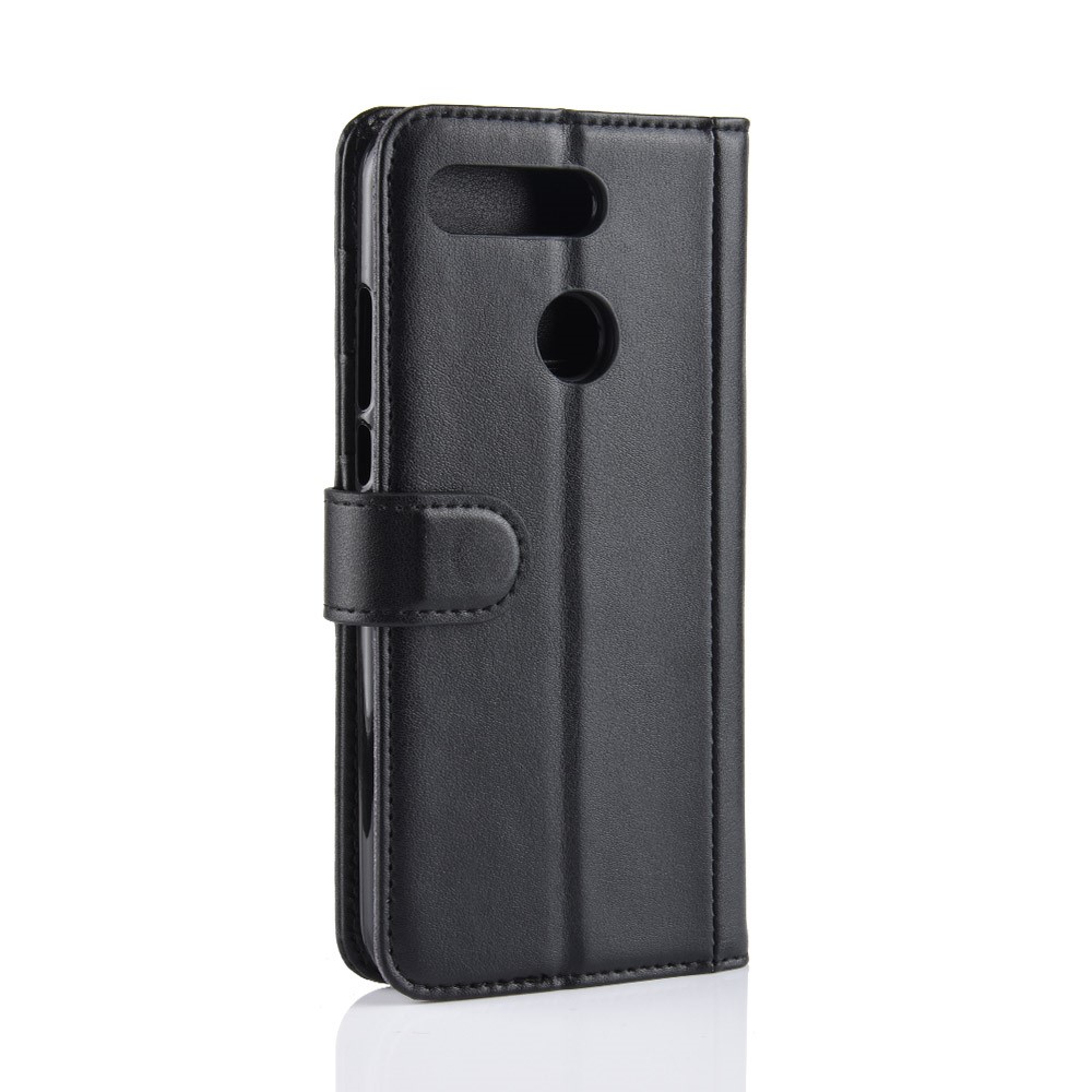 Genuine Split Leather Wallet Cell Phone Cover for Huawei Honor View 20/Honor V20 - Black-4