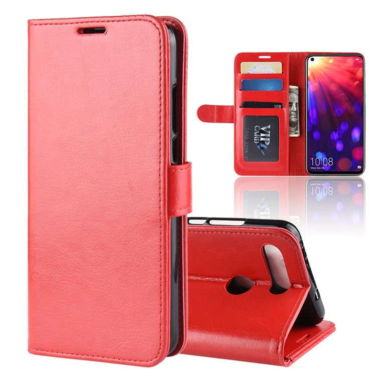 Crazy Horse Leather Mobile Phone Case for Huawei Honor View 20/Honor V20 - Red-1