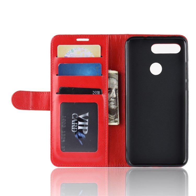 Crazy Horse Leather Mobile Phone Case for Huawei Honor View 20/Honor V20 - Red-4