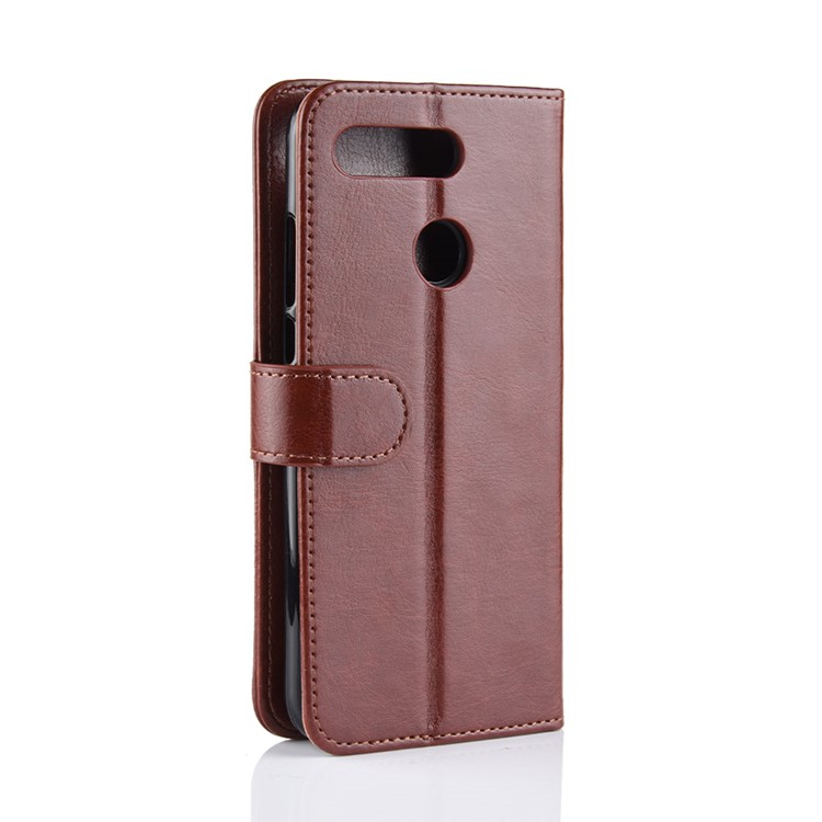 Crazy Horse Protective Leather Phone Shell for Huawei Honor View 20/Honor V20 - Brown-7