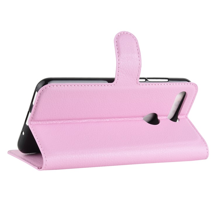 Litchi Texture Protective Leather Case with Stand for Huawei Honor View 20 / Honor V20 - Pink-5