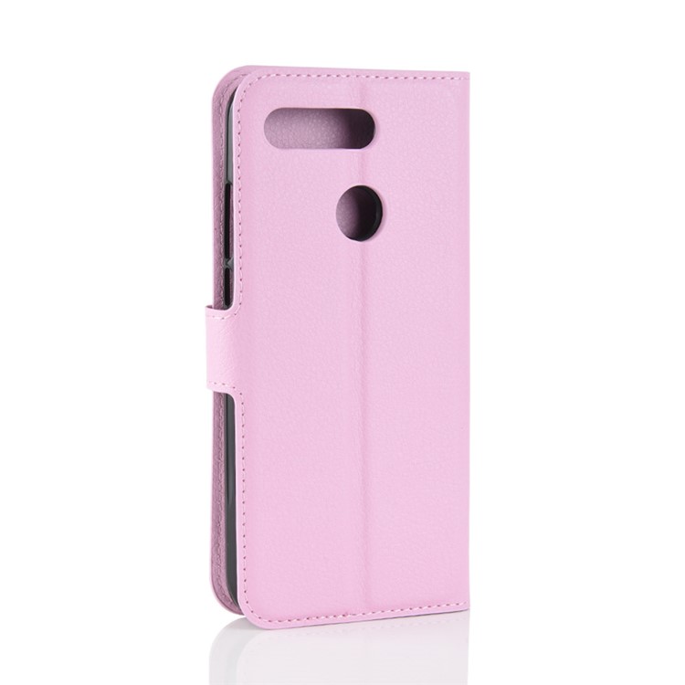 Litchi Texture Protective Leather Case with Stand for Huawei Honor View 20 / Honor V20 - Pink-6