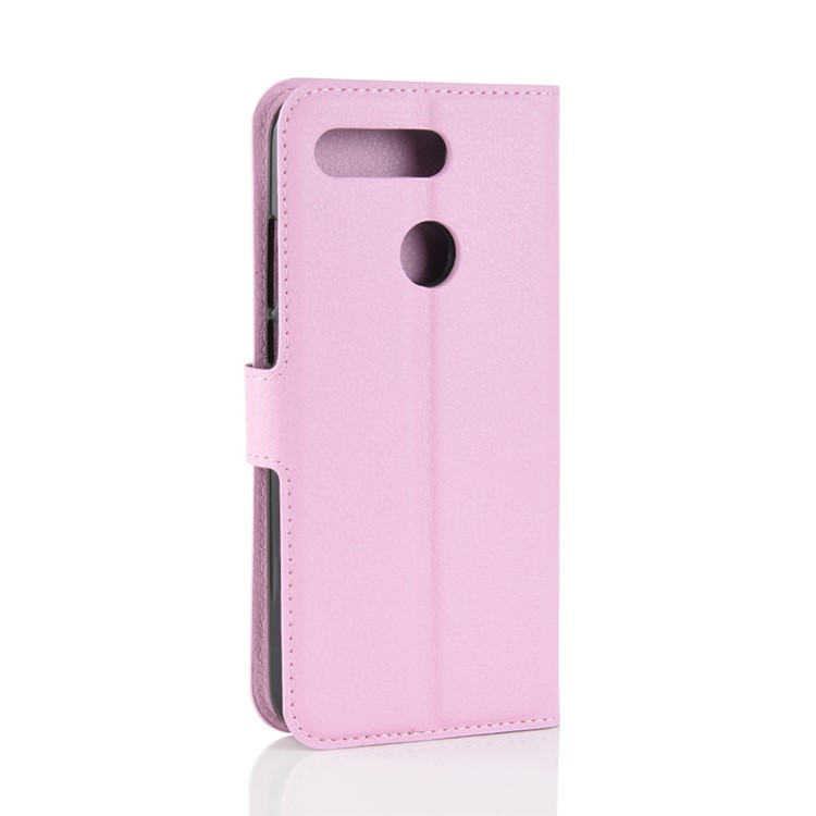 Custodia in Pelle Protettiva di Litchi Texture Con Stand Per Huawei Honor View 20 / Honor V20 - Rosa