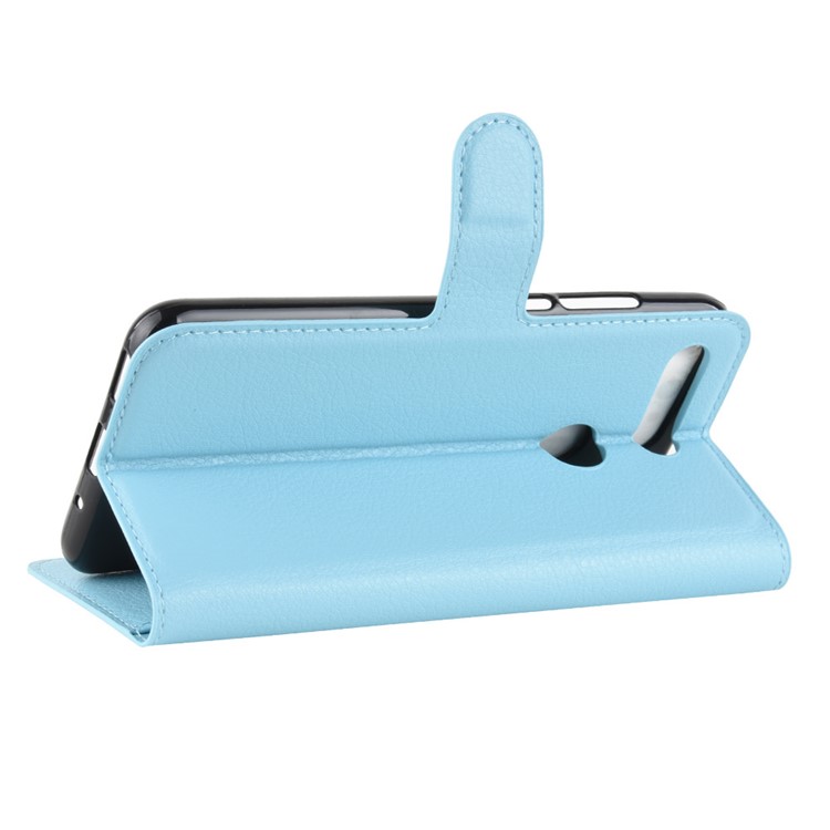 Litchi Texture Leather Cell Phone Case for Huawei Honor View 20 / Honor V20 - Blue-5