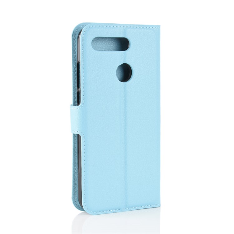 Litchi Texture Leather Cell Phone Case for Huawei Honor View 20 / Honor V20 - Blue-6