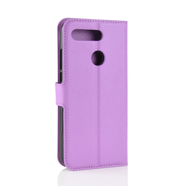 Litchi Texture Flip Leather Protector Cover for Huawei Honor View 20 / Honor V20 - Purple-7