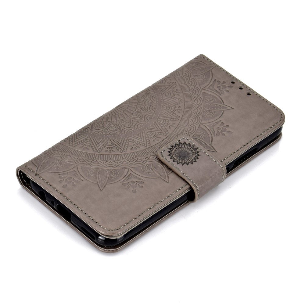 Étui Mobile En Cuir Portefeuille Mandala Modèle Imprimé Pour Huawei Honor 8x / Honor View 10 Lite - Gris