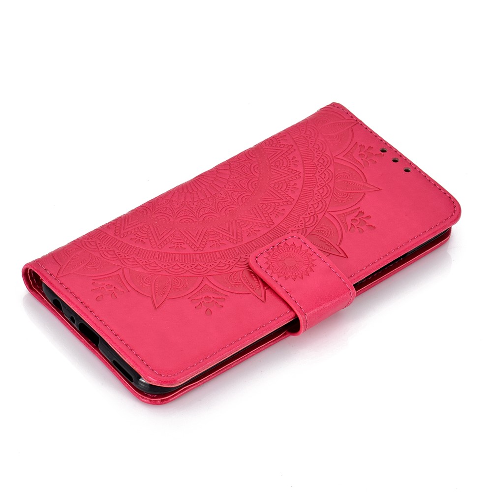 Imprinted Mandala Pattern Wallet Leather Mobile Cover for Huawei Honor 8X / Honor View 10 Lite - Rose-7