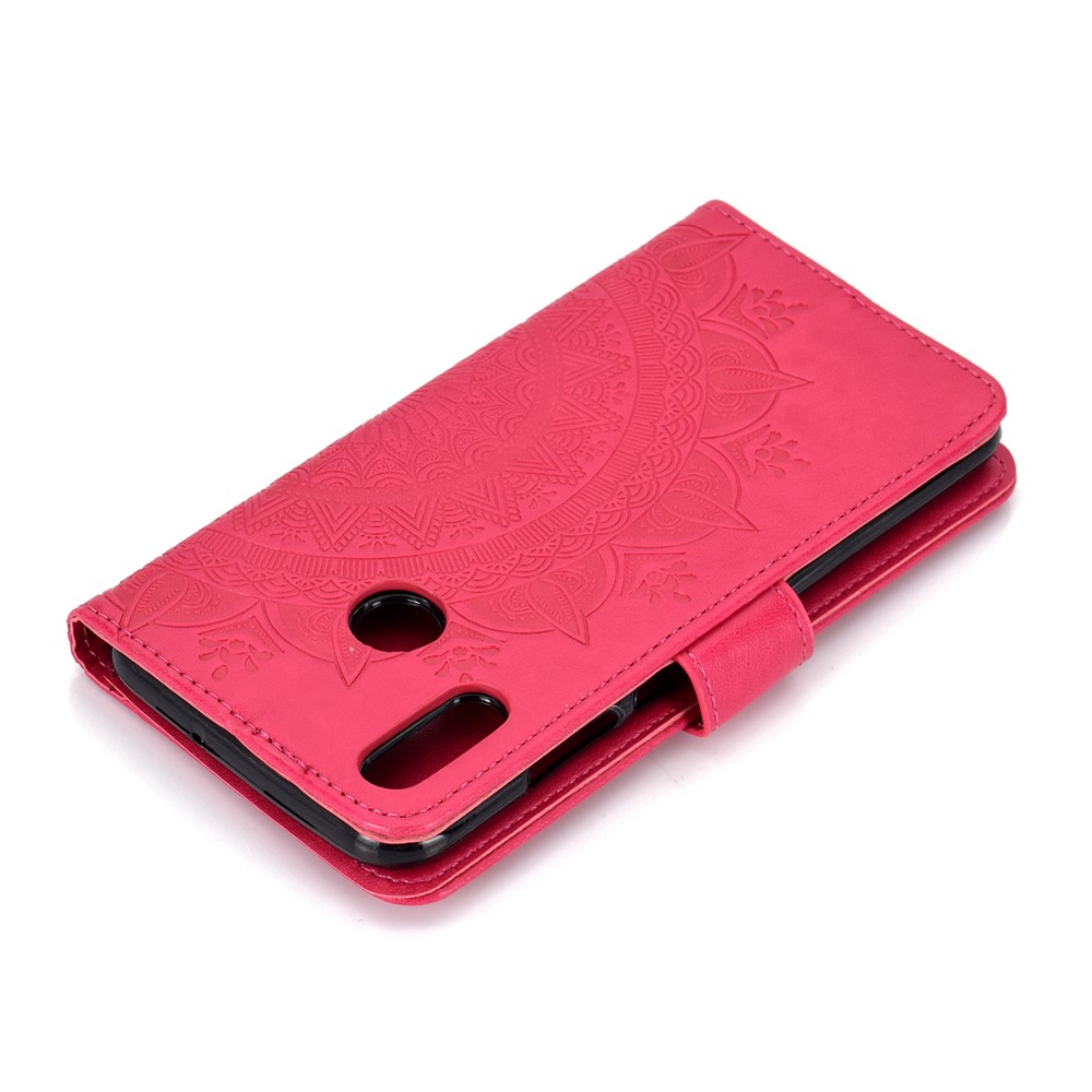 Imprinted Mandala Pattern Wallet Leather Mobile Cover for Huawei Honor 8X / Honor View 10 Lite - Rose-8