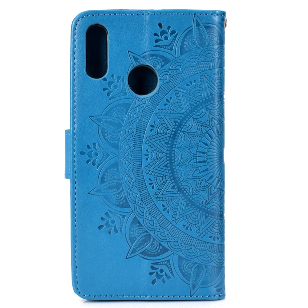 Imprinted Mandala Pattern Wallet Leather Cell Phone Case for Huawei Honor 8X / Honor View 10 Lite - Blue-3