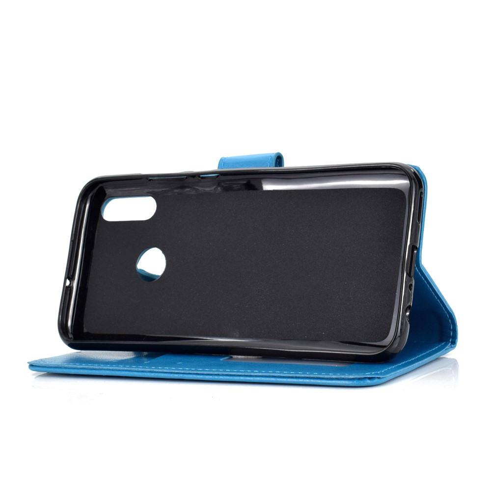 Imprinted Mandala Pattern Wallet Leather Cell Phone Case for Huawei Honor 8X / Honor View 10 Lite - Blue-6